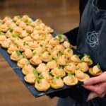 circa events canapes, salmon mousse on pastry