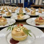 gold topped dome meringue dessert circa events